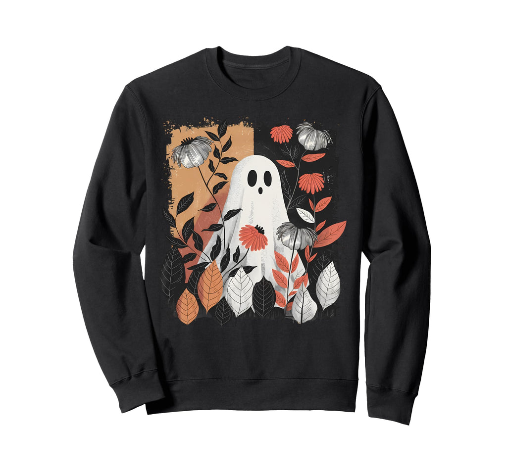 Ghost Spooky Scary Season Boho Sweatshirt - Novelty Apparel for Adults