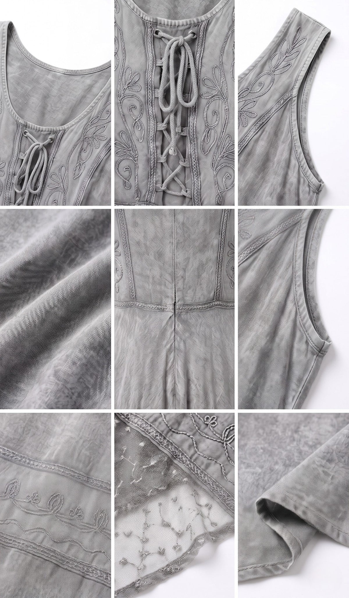 Sakkas Kevina Stonewashed Rayon Embroidered Dress