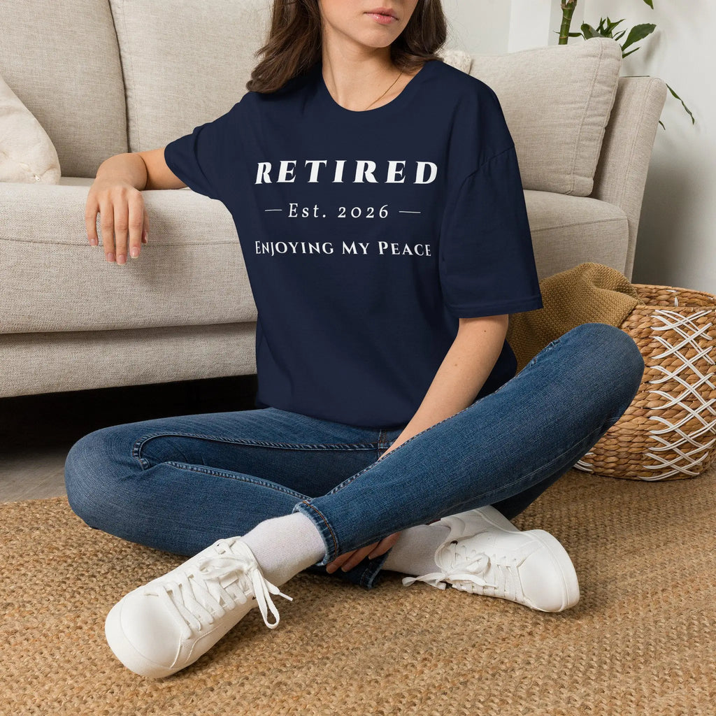 Retired 2026 Enjoying My Peace T-Shirt | Retired 2026 T-Shirt for Women and Men | Soft Ring Spun Cotton Tee | Matching Set T Shirt and Hat