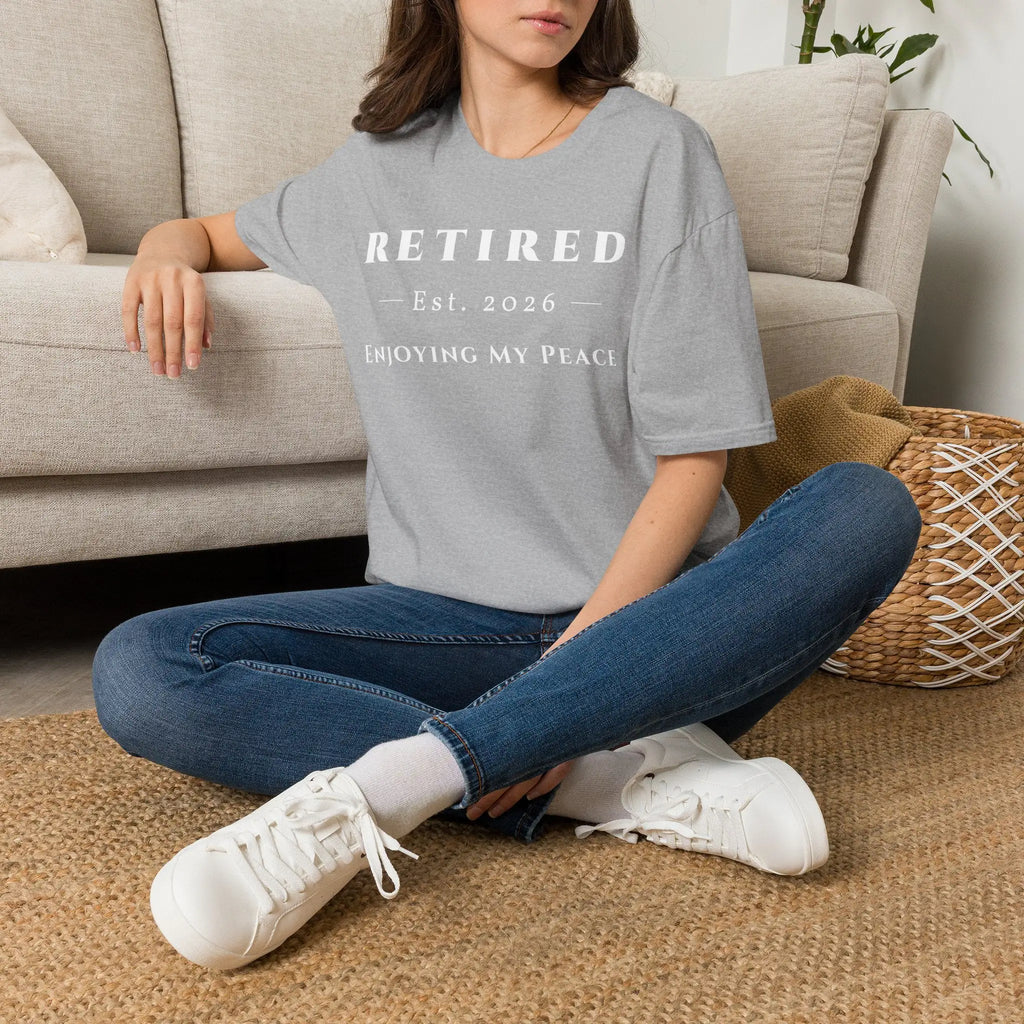 Retired 2026 Enjoying My Peace T-Shirt | Retired 2026 T-Shirt for Women and Men | Soft Ring Spun Cotton Tee | Matching Set T Shirt and Hat