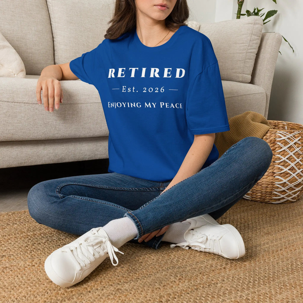 Retired 2026 Enjoying My Peace T-Shirt | Retired 2026 T-Shirt for Women and Men | Soft Ring Spun Cotton Tee | Matching Set T Shirt and Hat
