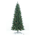 7Ft Artificial Christmas Tree, Pre Decorated Christmas Tree with Pine Cones & Red Berries, Metal Stand for Home, Xmas Trees for Home, Office, Shop Decoration