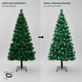 Artificial Christmas Tree 120-210cm PET Pine Needle Xmas Tree Optional USB Warm White Cool White Multicolor Lights Metal Stand
